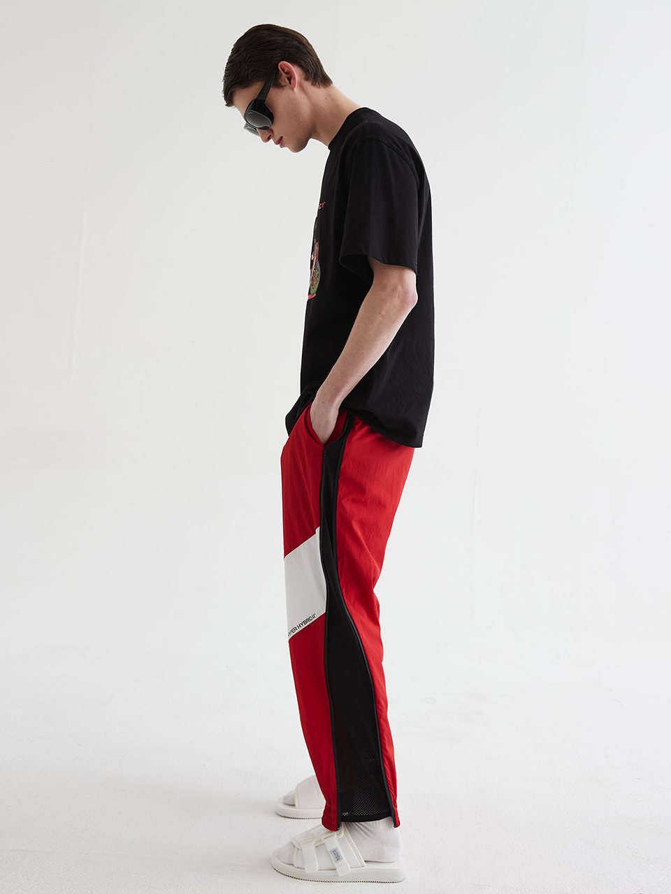 [하이투] Side Zip Track Pants Red